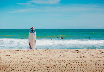 surf board on the beach