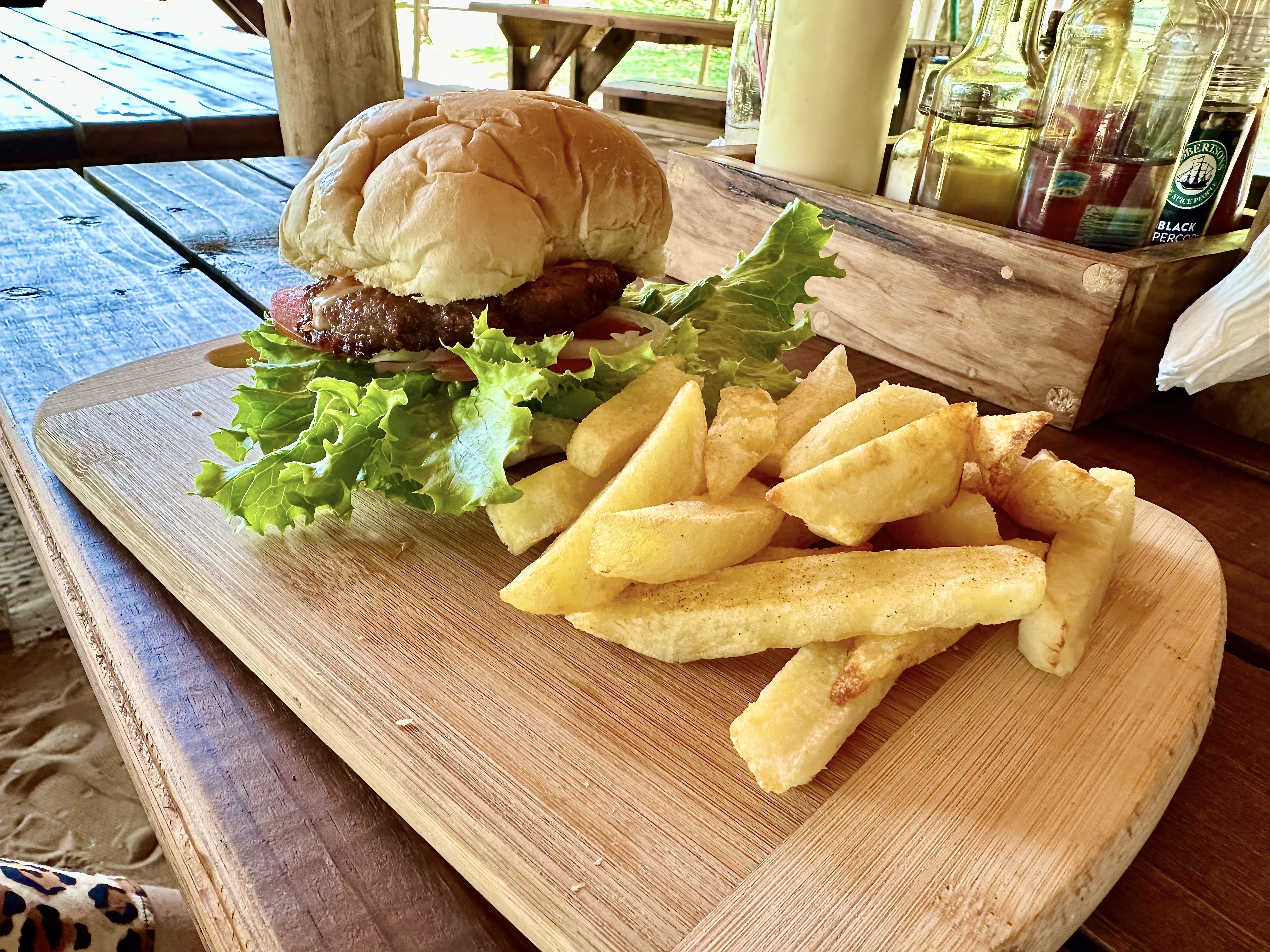 Burger and chips