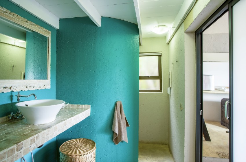 bathroom at Baleia Azul 23, Ponta Mamoli