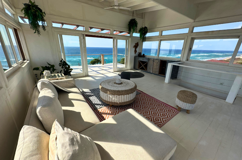 Living area at Aloha 29 in Ponta Mamoli
